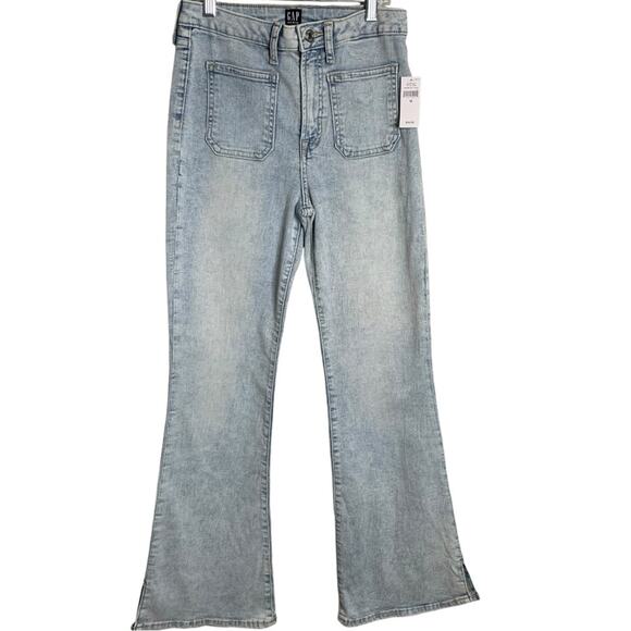 Gap Jeans Girls Size 16 70's Flare Light Wash Y2K Front Pockets Mid-Rise NWT - Picture 1 of 8